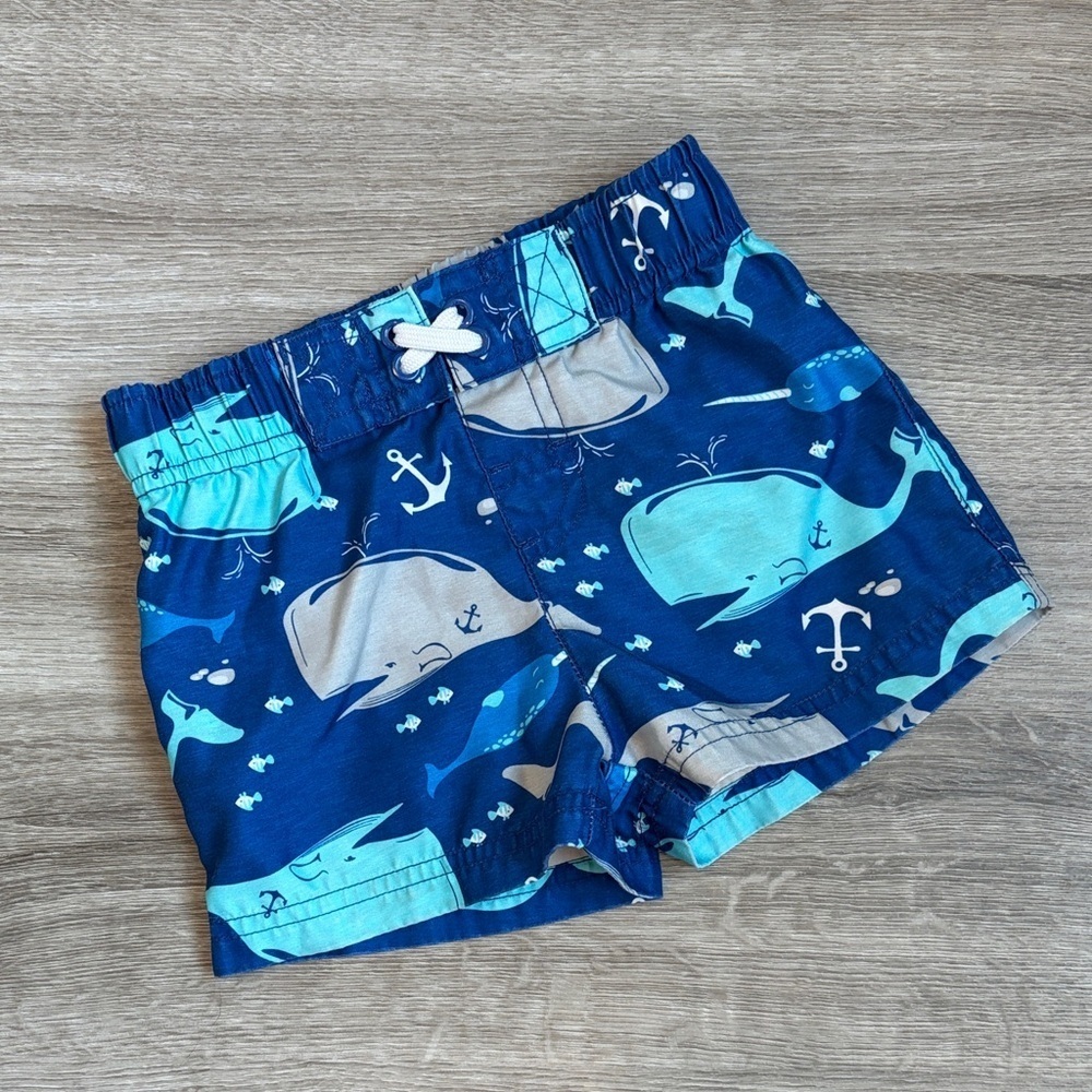 Circo baby boys whale print swim trunks
